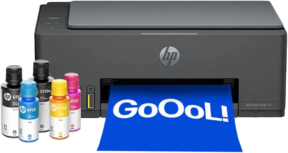 Impressora Multifuncional HP Smart Tank 581 Tanque de Tinta Colorida Wi-Fi, USB - Alta Economia -Copiadora e Scanner (4A8D5A)