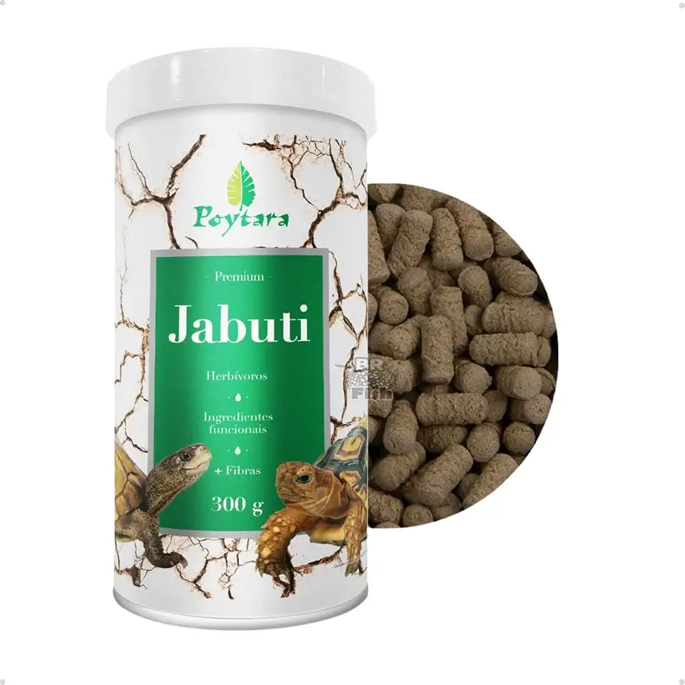 Ração Premium Jabuti Herbívoros Ingredientes Poytara Funcionais com Fibras 300g