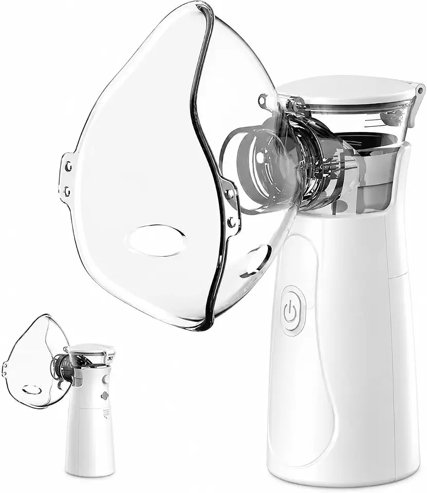 Nebulizador Portátil Inalador Mesh Silencioso para Adultos e Crianças com Máscaras e Alimentação USB ou Pilha