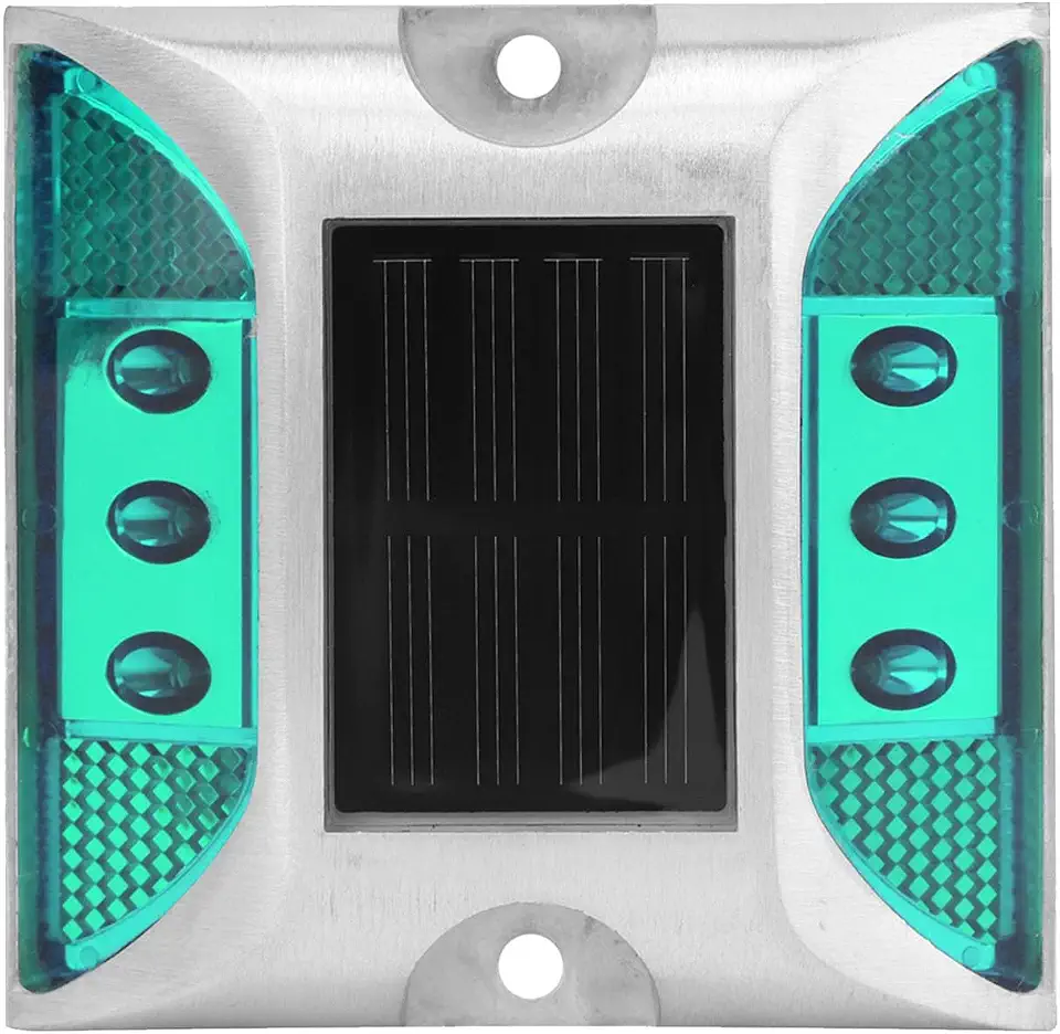 Luzes marcadoras solares à prova d'água LED - Lâmpada de ponta externa para garagem, estrada e rodovia (verde)