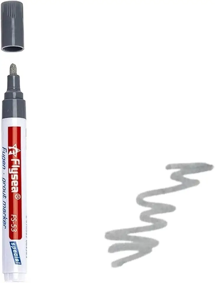 Caneta Rejunte Reparadora Permanente Pinta Rejunte Anti-Mofo Prova Agua/Banheiro (Cinza)