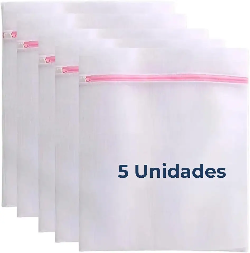 Kit 10/5 Sacos para Lavar Roupa 30x40cm - Zíper Reforçado | Sacos para Máquina | Saquinho de Roupas Delicadas, Protetor Anti-Fiapo | Kit Lavanderia Reutilizável | Premium MyBrins (5 unid)