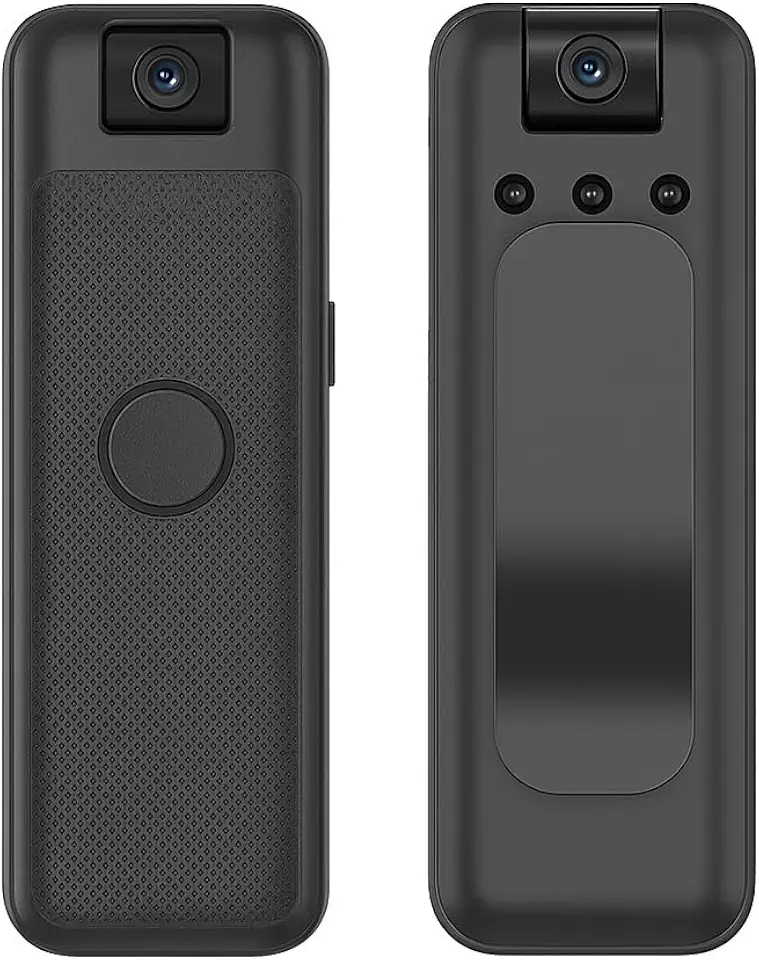 BodyCAM, Câmera Corporal Portátil1080P HD com Áudio, Lente Rotativa 180°, Visão Noturna, Detecção de Movimento, Clipe de Fixação e Gravação em Loop – Uso Profissional e Outdoor
