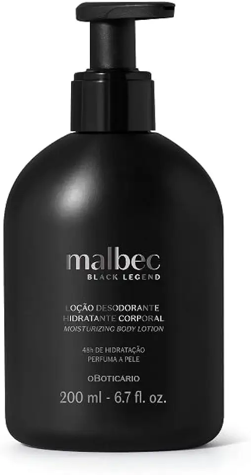 Loção Desodorante Hidratante Corporal Malbec Black Legend 200ml