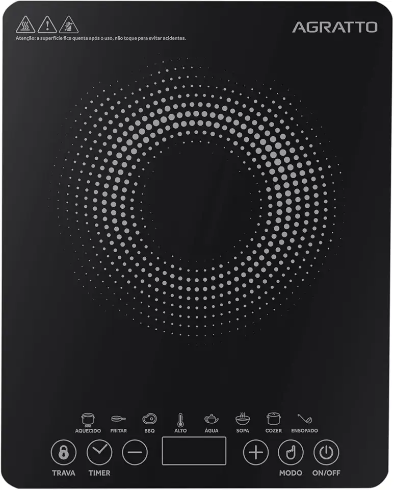 AGRATTO COOKTOP INDUCAO ACKI01I-02 PRETO 1 BOCA 2000W 220V