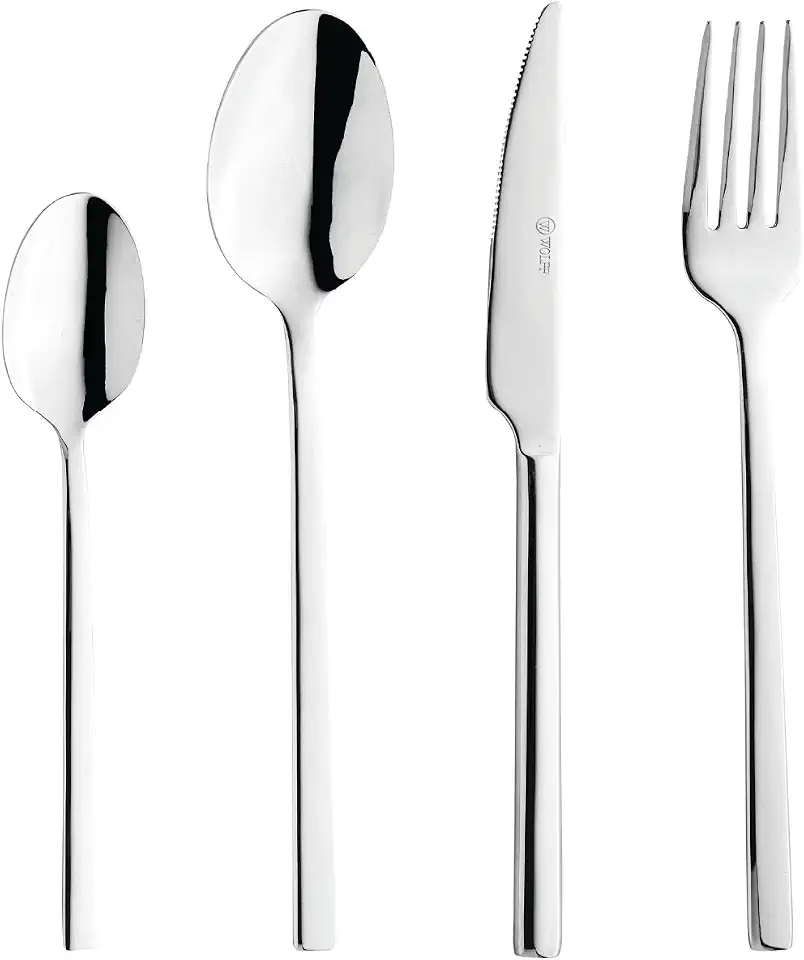 WOLFF Faqueiro 24 Peças de Aço Inox Firenze - Jogos de Talheres - Mesa Posta - Utensílios de Cozinha, Enxoval, Casamento, Decoração