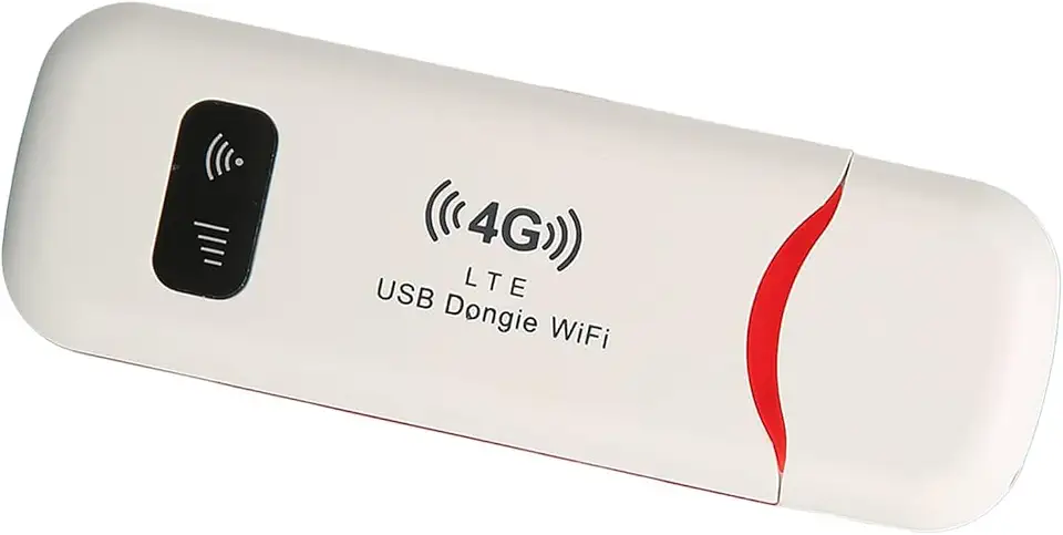 Roteador 4G LTE WiFi Portátil, 300 Mbps, Modem USB com Hotspot Móvel, Slot para Cartão SIM, Branco, para Viagens e Uso Externo