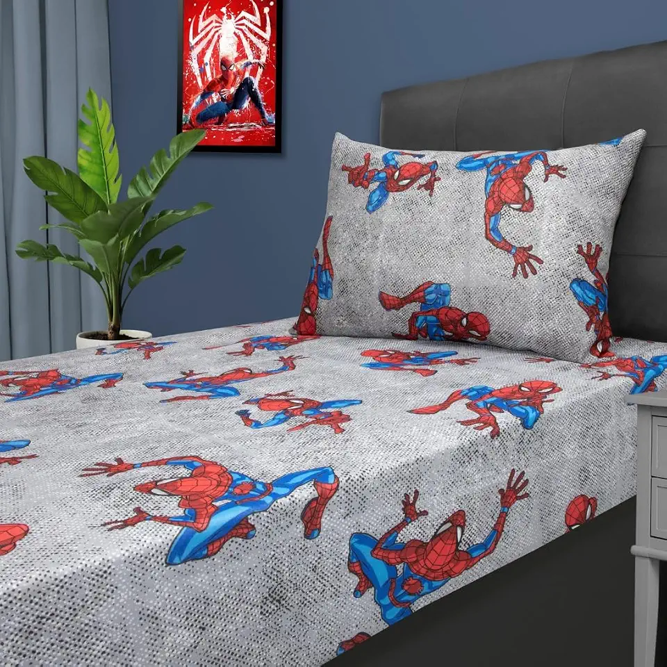 Jogo de Lençol Portallar Disney Homem Aranha Kids 70% Algodão Solteiro Spider Wall