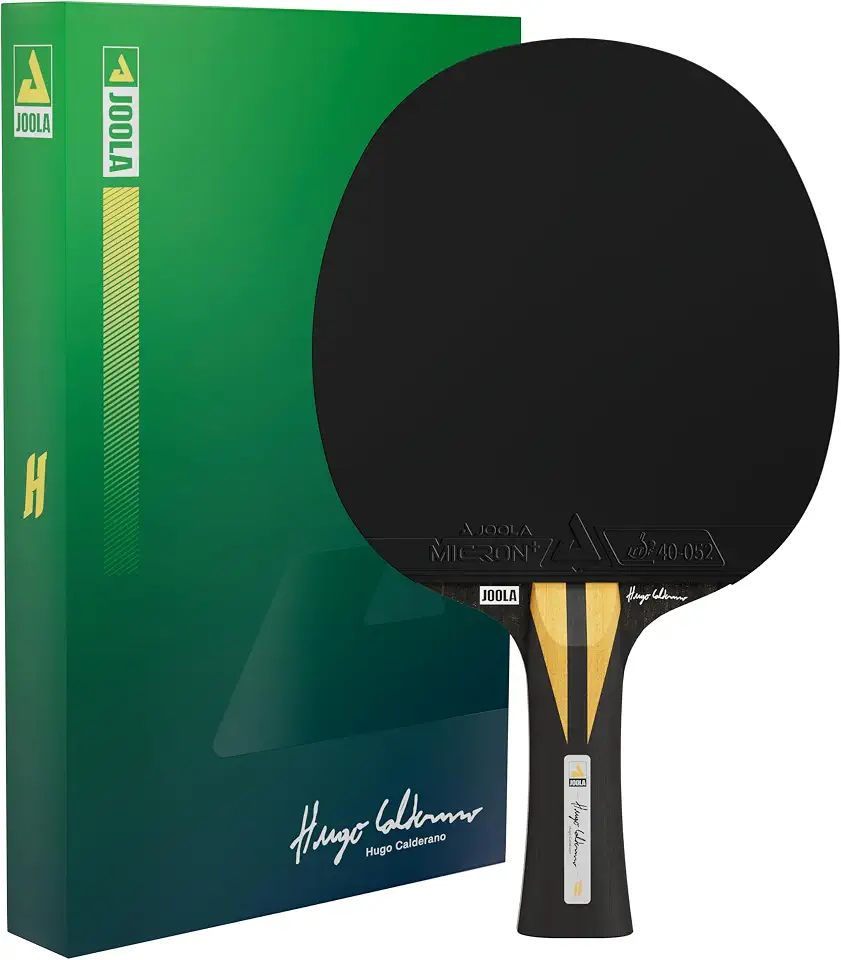JOOLA Raquete de tênis de mesa Hugo Calderano Infinity Carbon de alto desempenho – aderência ergonômica confortável – Borrachas aprovadas pela ITTF – Raquete de competição para jogadores poderosos
