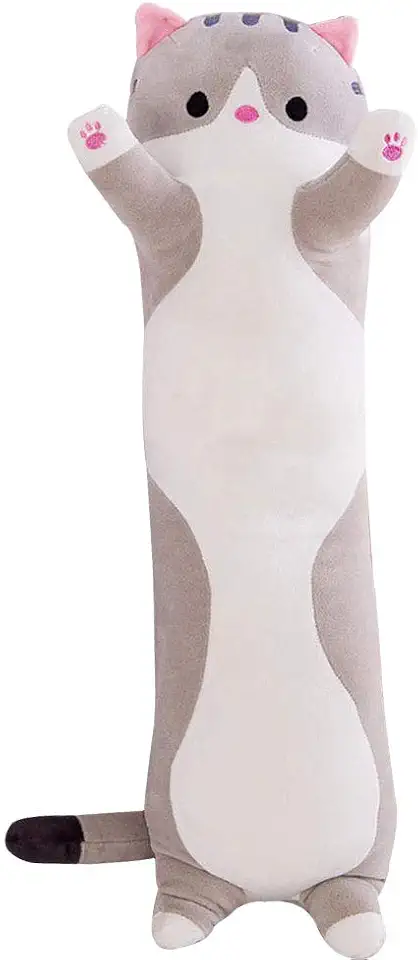 Adorável boneca de gato de pelúcia, linda boneca de gato de pelúcia macia almofada de gatinho brinquedo almofada de dormir presente para crianças namoradas