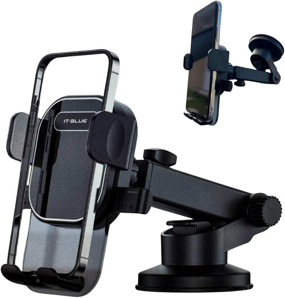 Suporte Celular para Carro, 360°, Antivibração, Antiqueda, Fixação Firme no Vidro e Painel Veicular Automotivo Universal, Compativel com todos os Celulares Apple iPhone Samsung Galaxy - Premium