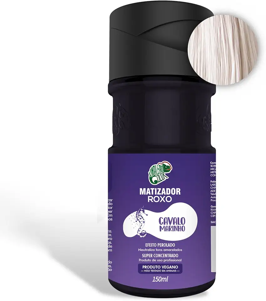 KAMALEÃO COLOR Matizador Roxo Cavalo Marinho - Neutralizador de Tons Amarelados - Efeito Perolado - Para Cabelos Loiros Platinados - 150ml