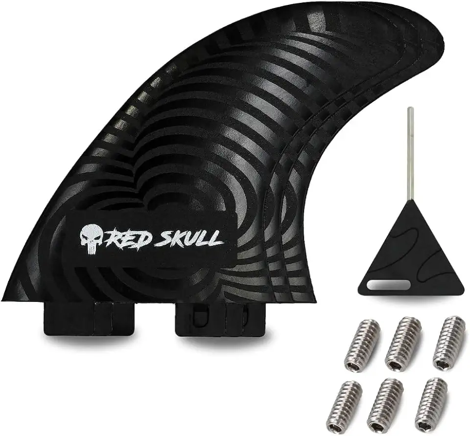 Jogo de Quilhas Surf FCS1 Performance [Escolha M3 ou M5] - 50% Fibra de Vidro Rígida + Kit Completo com Chave e Parafusos