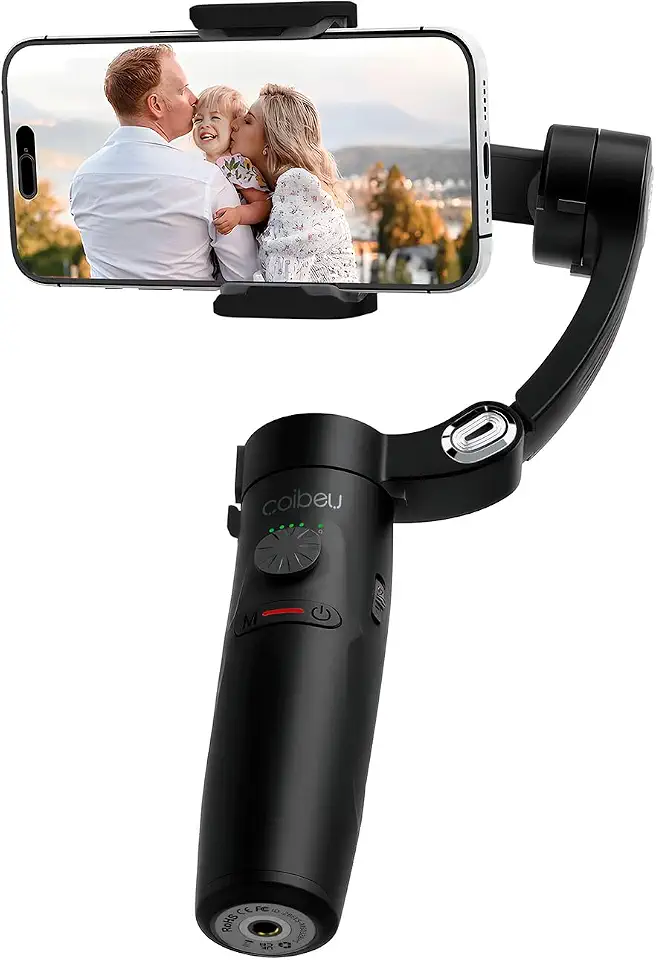 Gimbal para Celular, Estabilizador Celular Portátil de 3 Eixos com Tripé de Aderência – Estabilização de Vídeo Profissional, Ideal para Vlogs, Gravação, Streaming e Fotografia, Preto