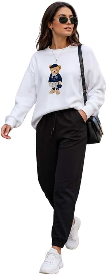 Conjunto Feminino Comfy Casual Urso Flanelado Quentinho