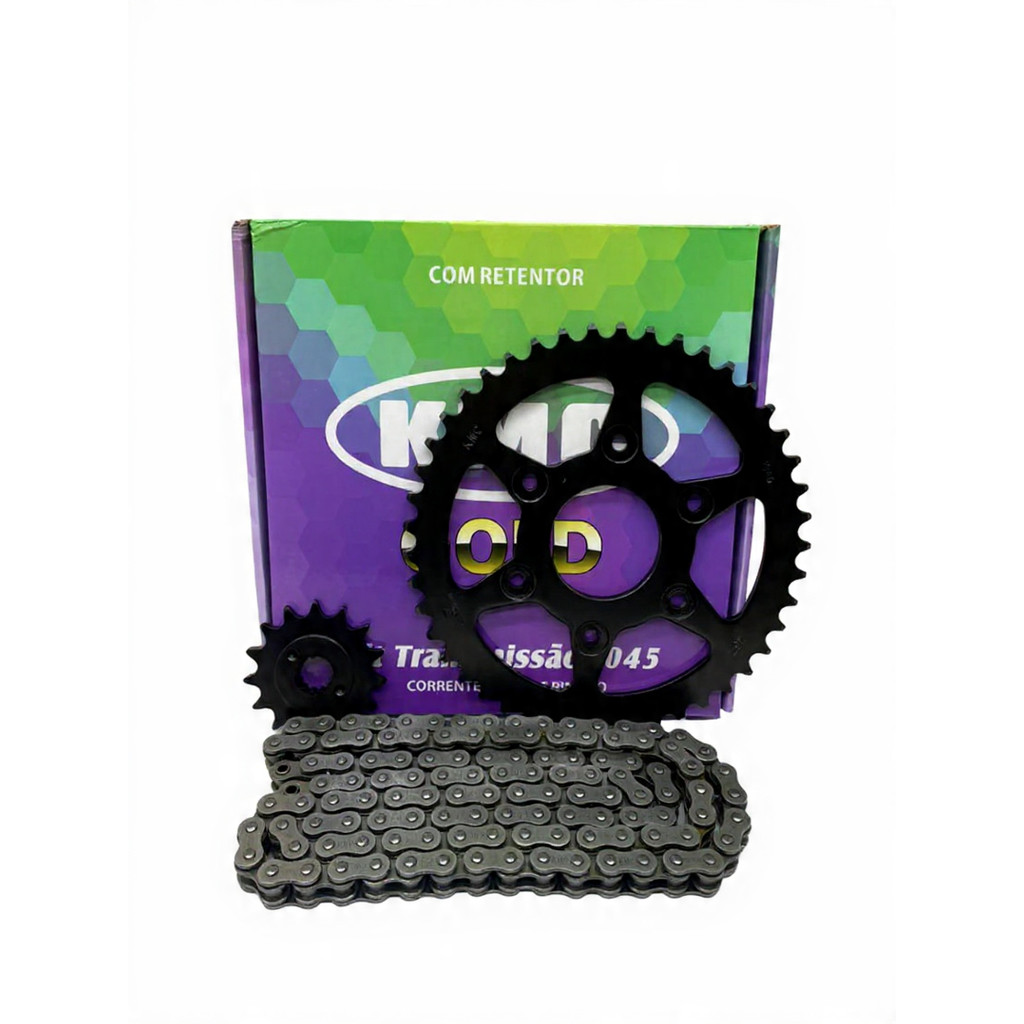 KIT TRANSMISSAO KMC GOLD DOMINAR 400 COM RETENTOR