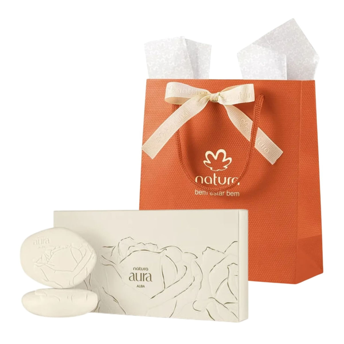 Presente Feminino Sabonetes Perfumados Em Barra Natura Aura Alba Caixa 2un de 90g Cada REF 184829