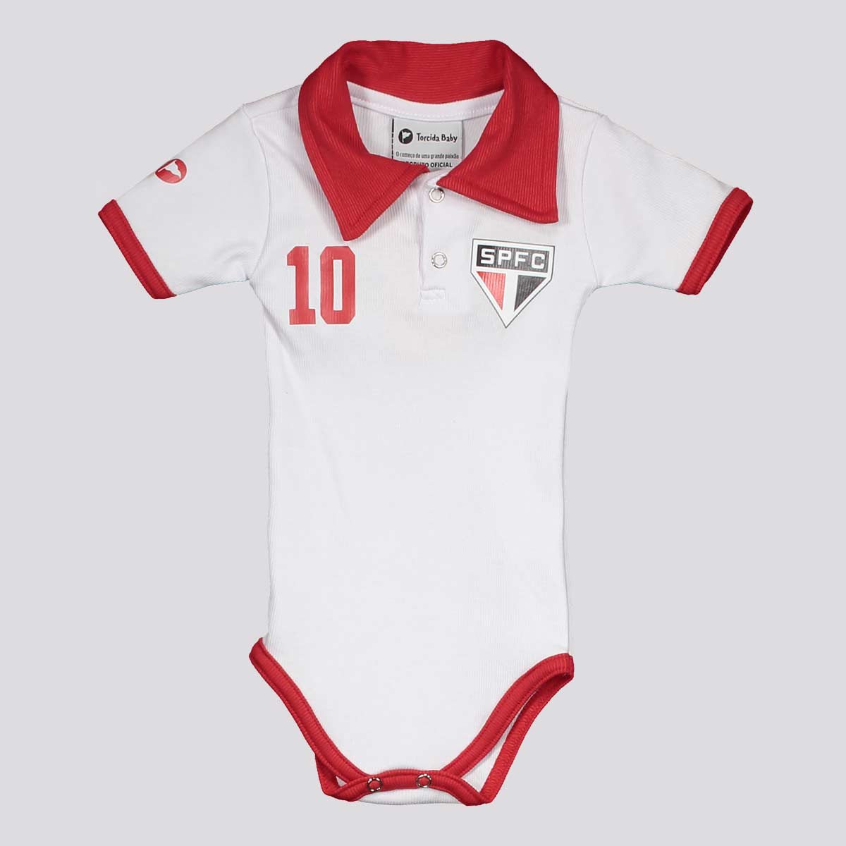 Body Polo São Paulo Branco e Vermelho