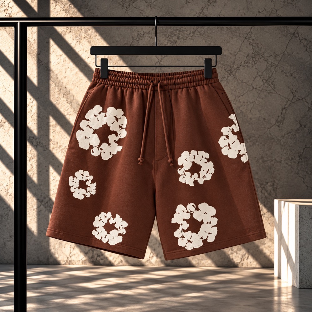 Short Denim Tears The Cotton Wreath Brown — PP, Novo