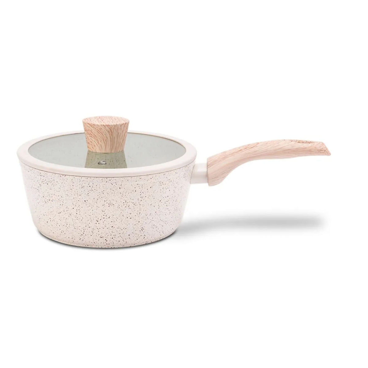 Panela de Indução com Tampa Brinox Sirus Antiaderente Ceramic Life Ø18cm 1,5 Litros Vanilla VANILLA