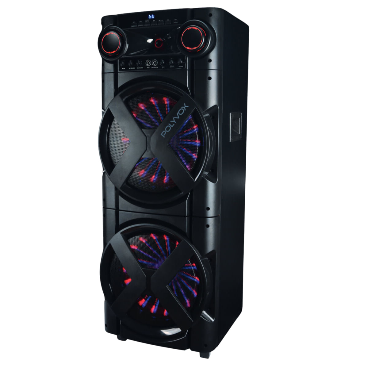 Torre Som Amplificada Polyvox Tws Torre Bivolt 2 Woofer 12 Xt-2000t