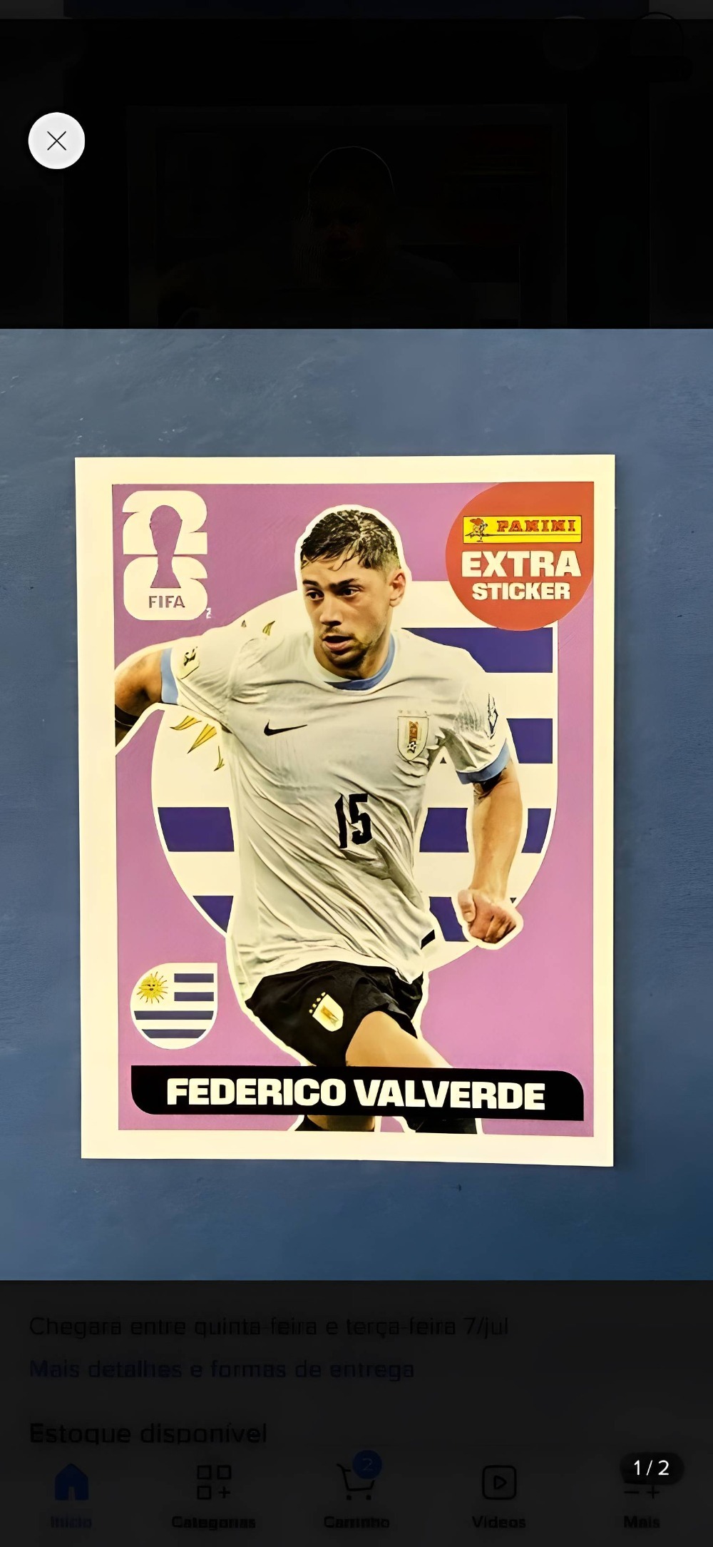 Figurinha Panini Federico Valverde Legend Roxo FIFA World Cup 2026 — Único, Novo