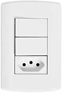 INTER. 2 TECLAS SIMPLES + TOM. 2P+T 20A 250V C/ PLACA 4X2 PLUZIE