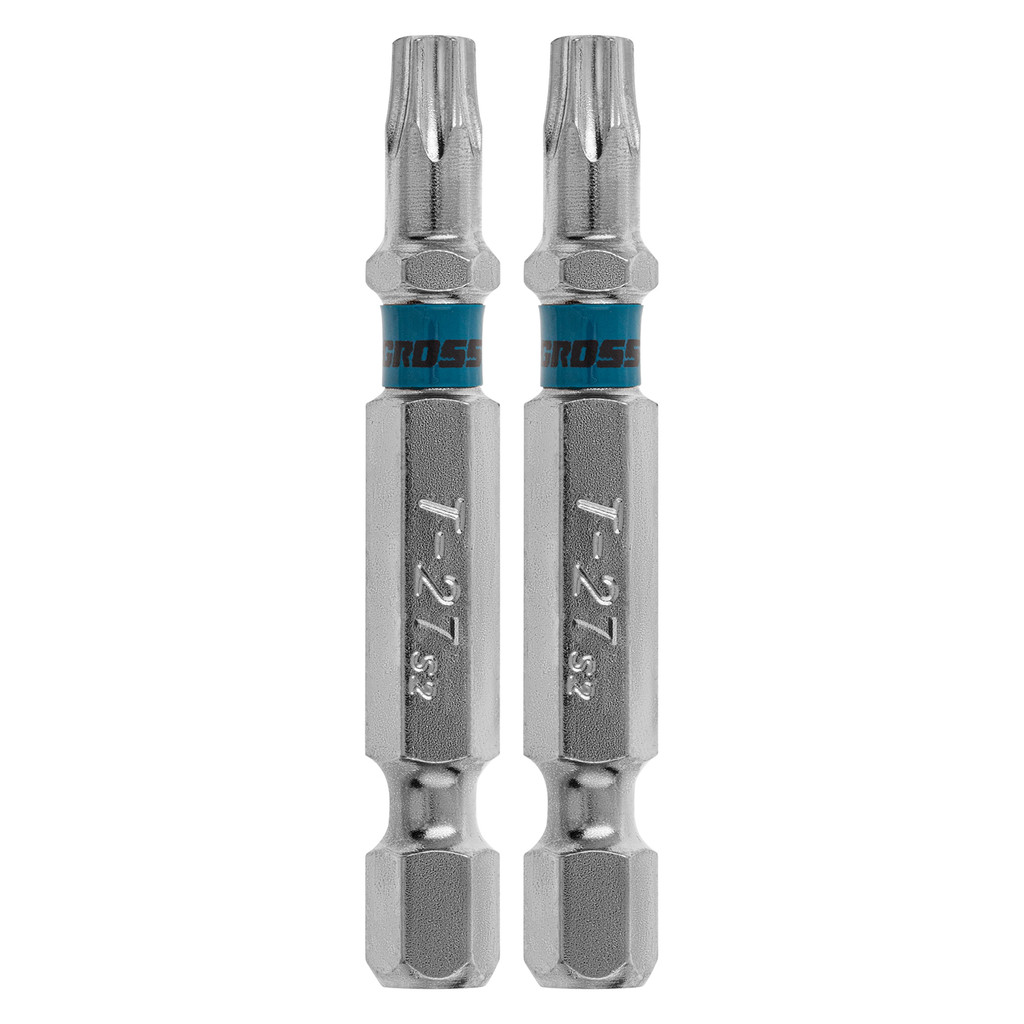 BITS TORX T27, ACO CROMO MOLIBDENIO, 50MM, 2PCS // GROSS