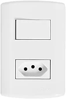 INTER. 1 TECLA SIMPLES + TOM. 2P+T 20A 250V C/ PLACA 4X2 PLUZIE