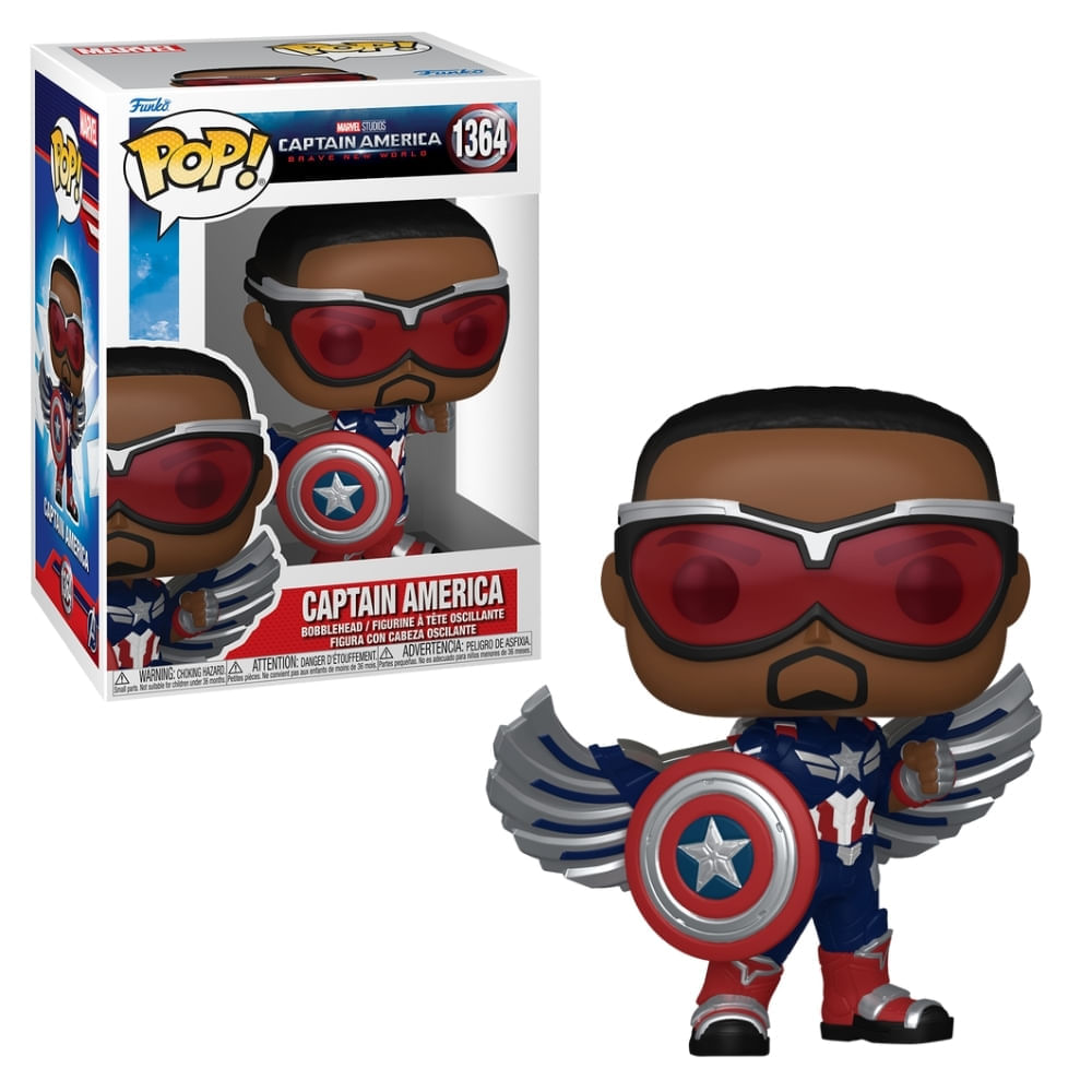 Boneco Funko Pop! Marvel Capitão América Admirável Mundo Novo - Capitão América (Sam Wilson)