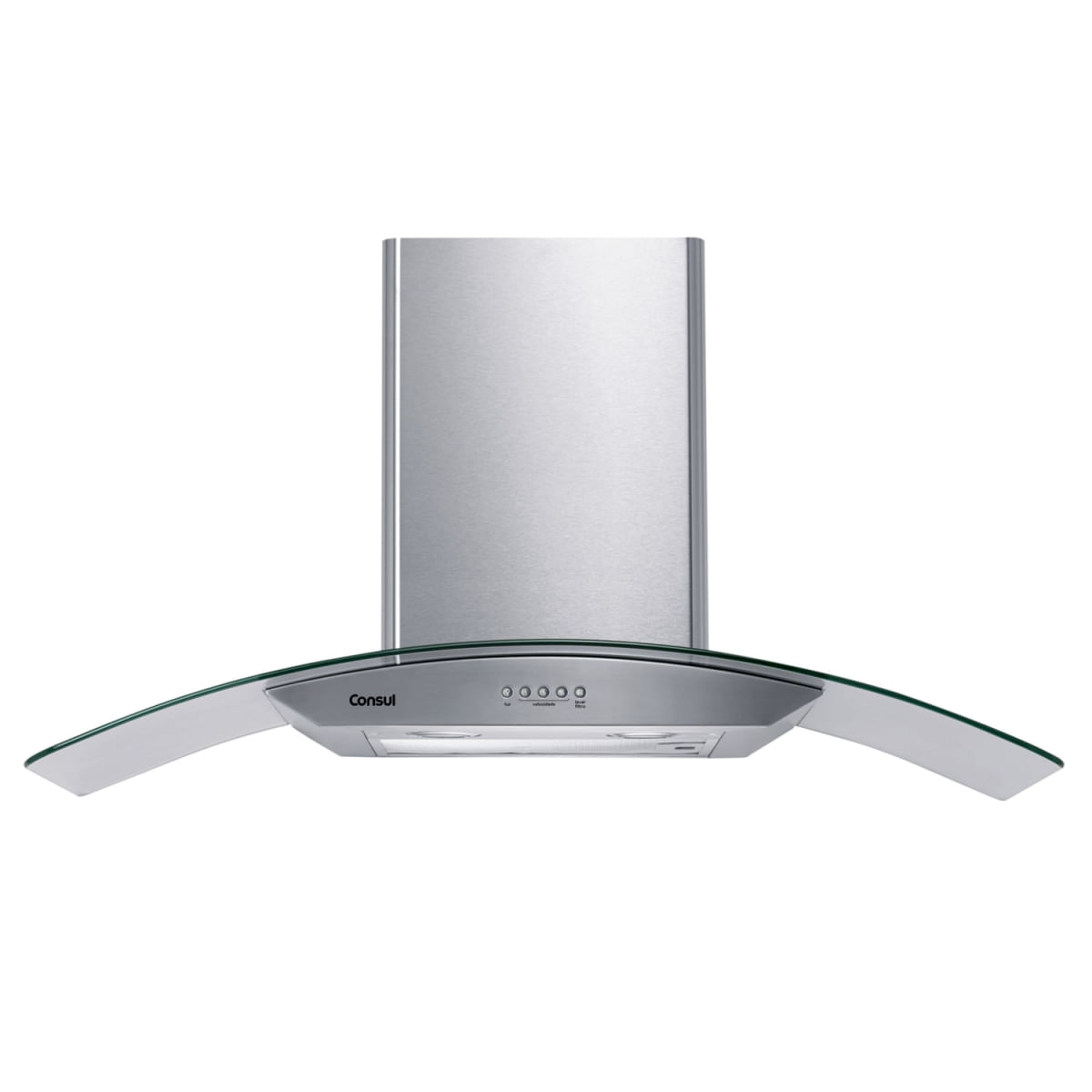 Coifa de Parede Consul 90cm Inox 5 e 6 Bocas com Design em Vidro e Aviso Lavar Filtro - CAP90AR 110