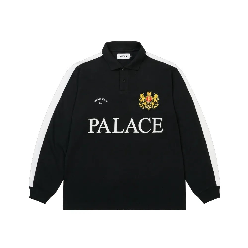Camiseta Palace Polo Manga Longa Established Black White — XG, Novo