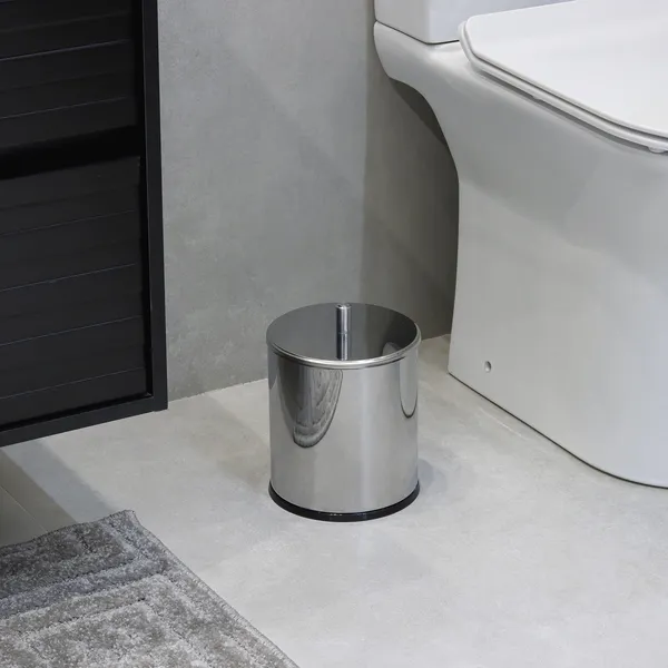 LIXEIRA INOX COM TAMPA 15X20 - BRINOX