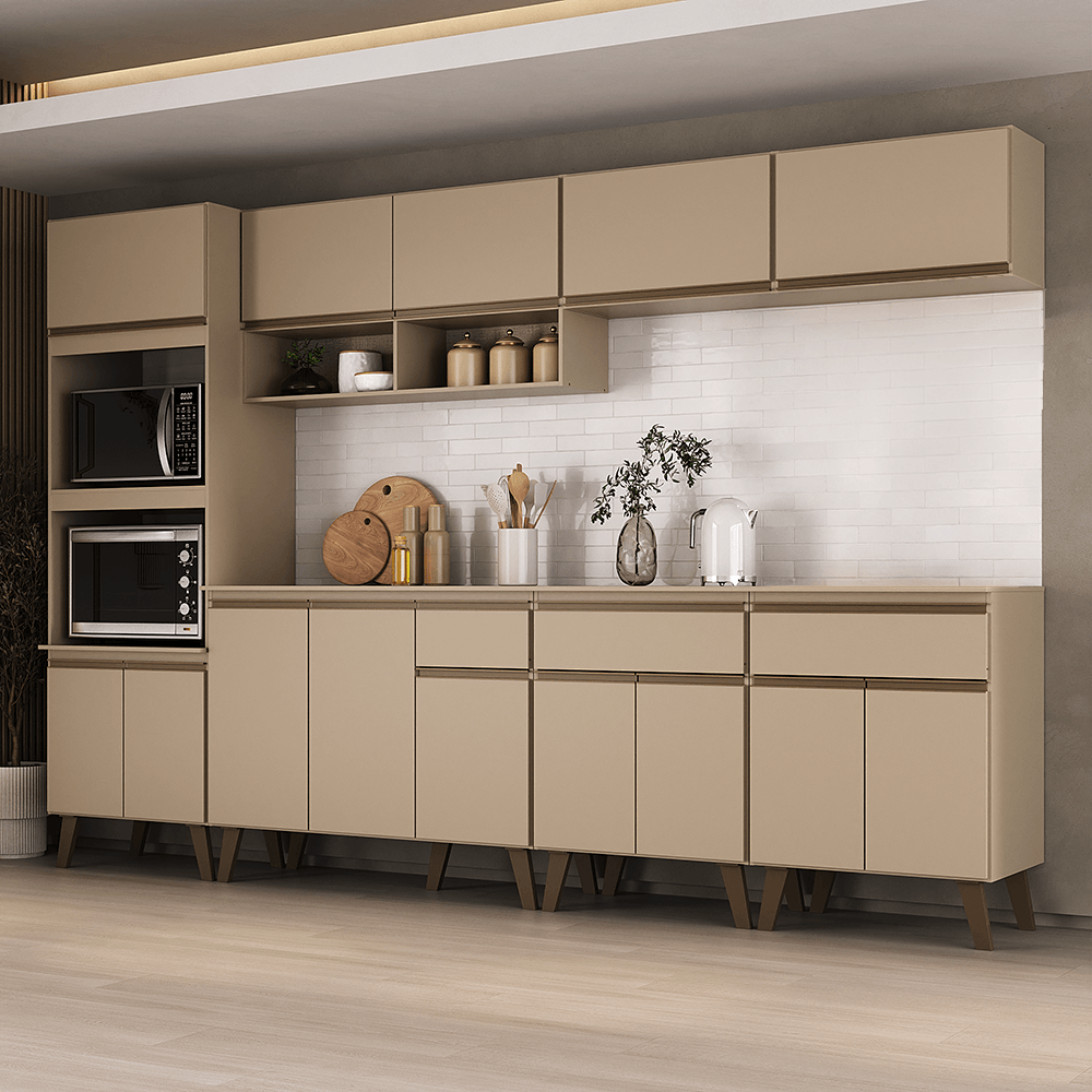 Armário de Cozinha Completa Atlanta Walker Carraro Amêndoa