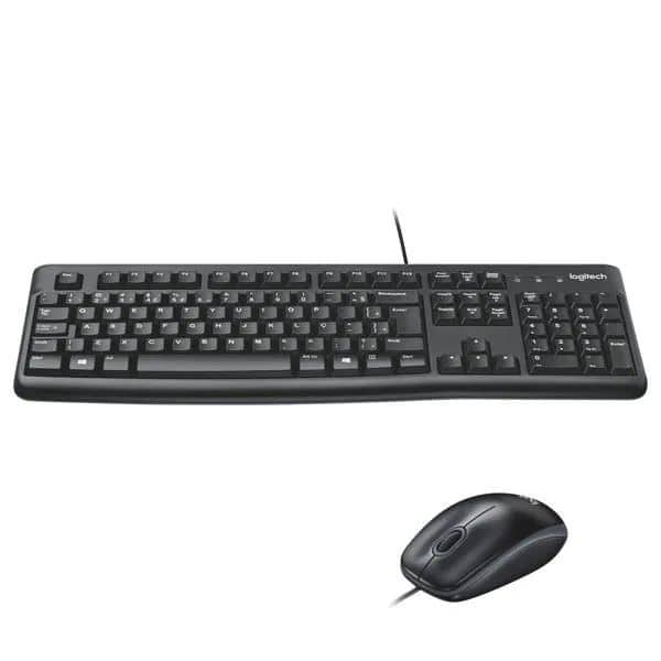Teclado e Mouse com fio USB Logitech MK120 com Design Confortável, Durável e Resistente à Respingos, USB e Layout ABNT2 CX 1 UN
