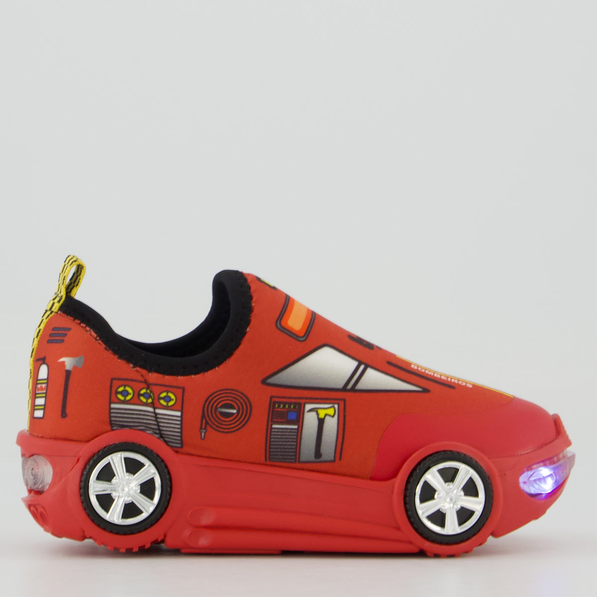 Tênis Bibi Turbo Bombeiro com Luzes Vermelho