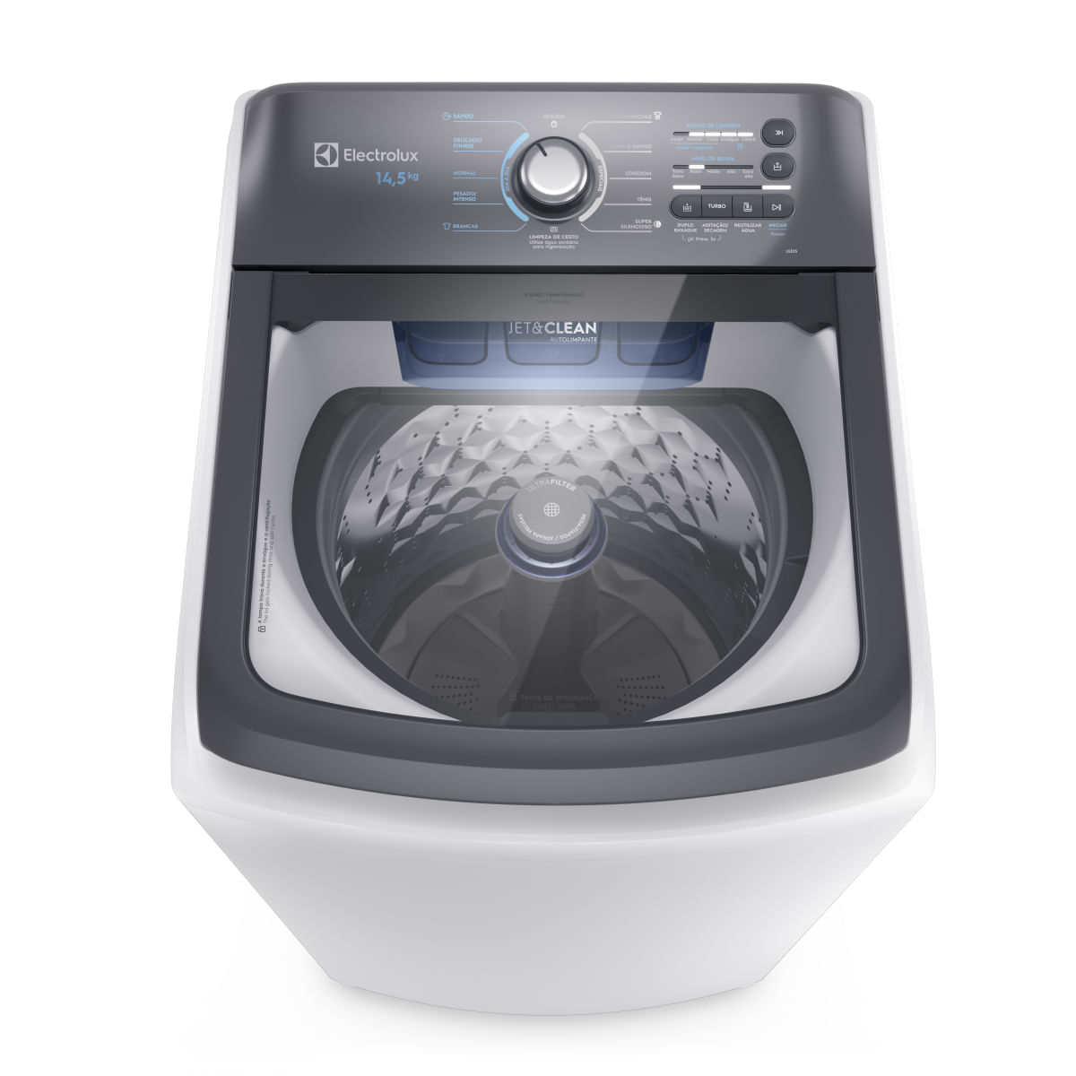 Máquina de Lavar Electrolux 14,5kg Branca Efficient Cesto inox e Jet&Clean (LEE15) 110