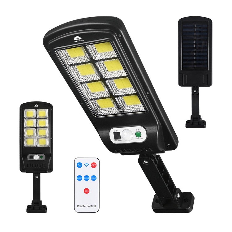 Mini Luminária Solar 48 / 160 Cob Poste Rua Parede Refletor Sensor Presença Movimento Prova D' Água