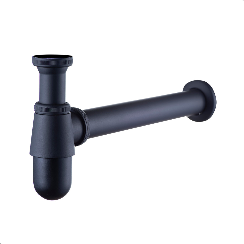 Sifão Copo Lavatório Aço Inox 7/8 Preto
