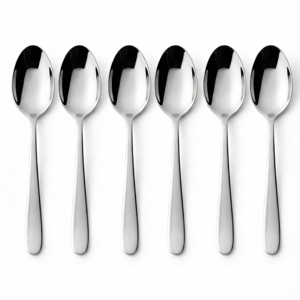 Jogo 6 Colheres Mesa Posta Sopa Caldo Multiuso Inox 18/10
