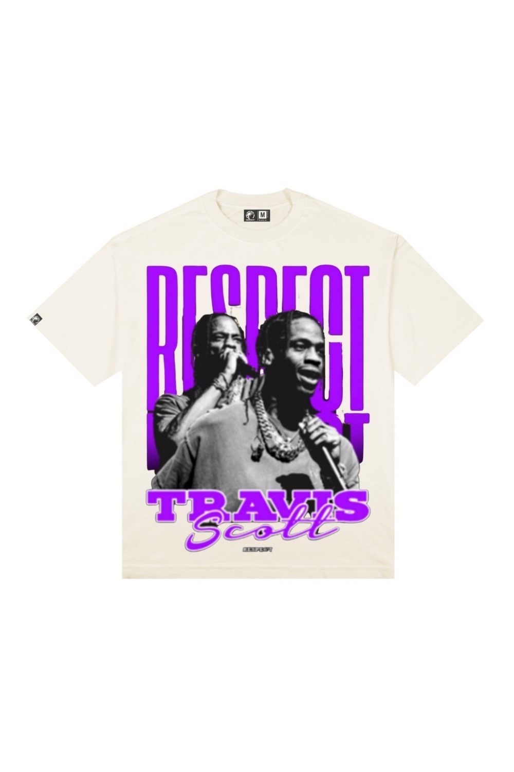 Camiseta Respect Vintage Oversized Travis Scott Off-White — P / M / G / XG / XXG / 3XG, Novo