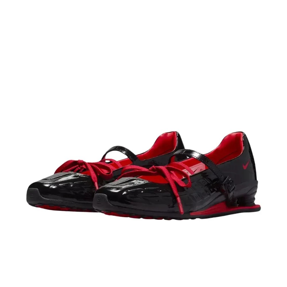 LABELHOOD x Nike Shox Z Calistra Black University Red Feminino — 34 / 35 / 35.5 / 36 / 37 / 38 / 39 / 39.5 / 40 / 40.5 / 41 / 42 / 42.5, Novo