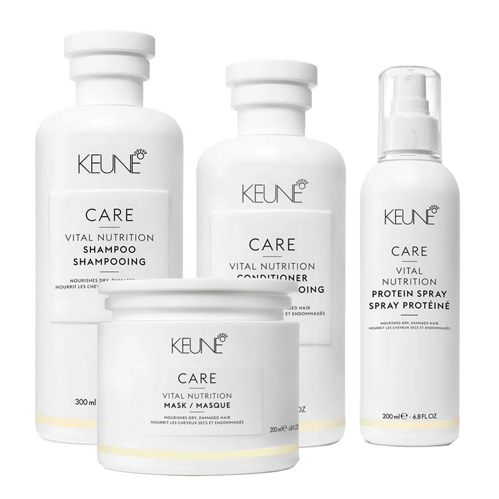 Keune Vital Nutrition Kit - Shampoo + Condicionador + Máscara + Spray — Kit