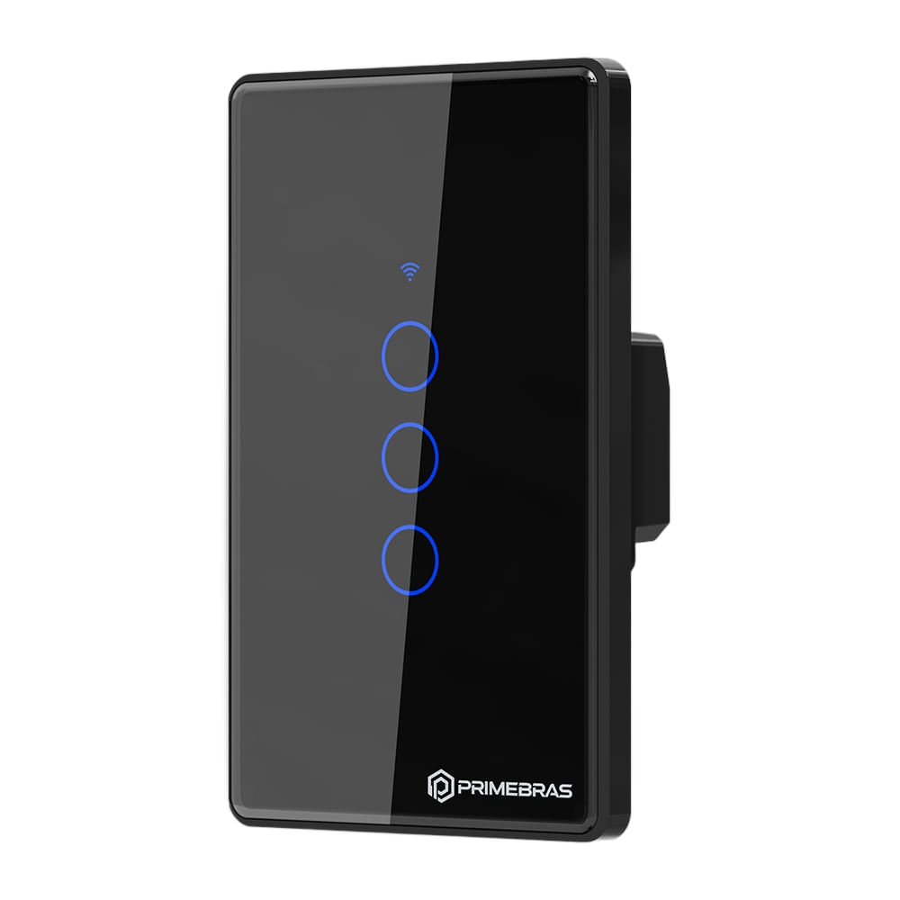 Foto 2 de Interruptor Touch 3 Botões Wi-Fi TP1003 Preto
