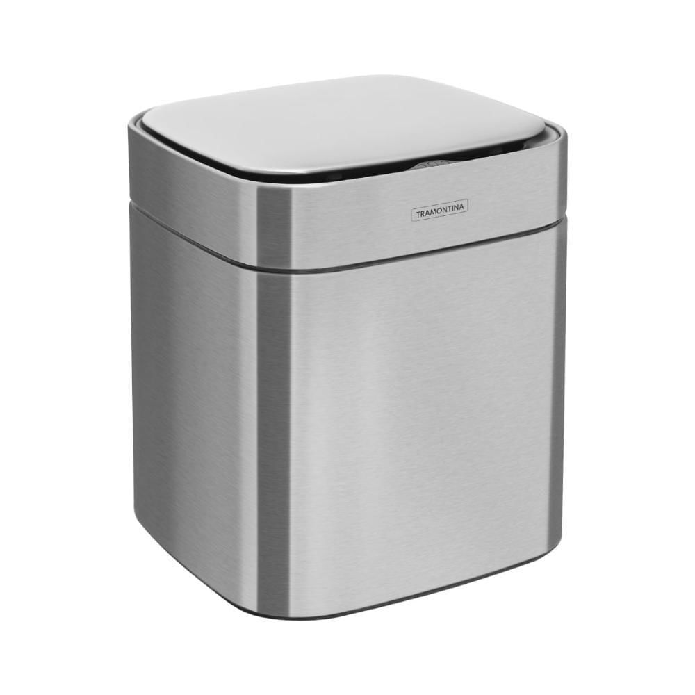 Lixeira Sense Square 8L Aço Inox Abertura Automática com Sensor Prata Tramontina
