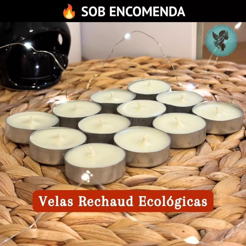 Kit Mini Velas para Rechaud Cera Vegetal e Pavio de Algodão - Artesanal