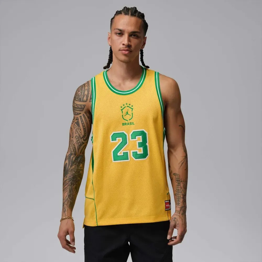 Regata Air Jordan Brasil Essentials Mesh Yellow — XXG, Novo