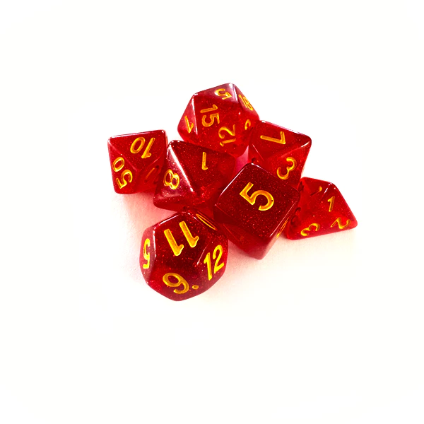Foto 2 de Dados RPG: Glitter Amarelo e Branco Central Dice | Estilo e Qualidade para suas Aventuras!
