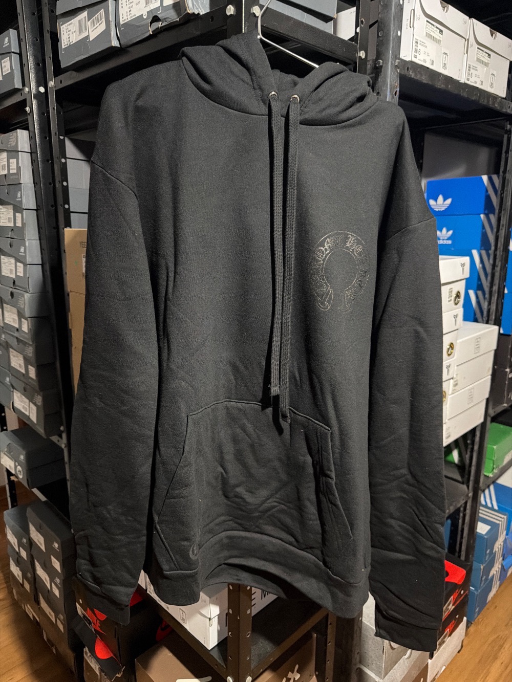 Moletom Chrome Hearts Pullover Horseshoe Floral Hoodie Black — G, Novo