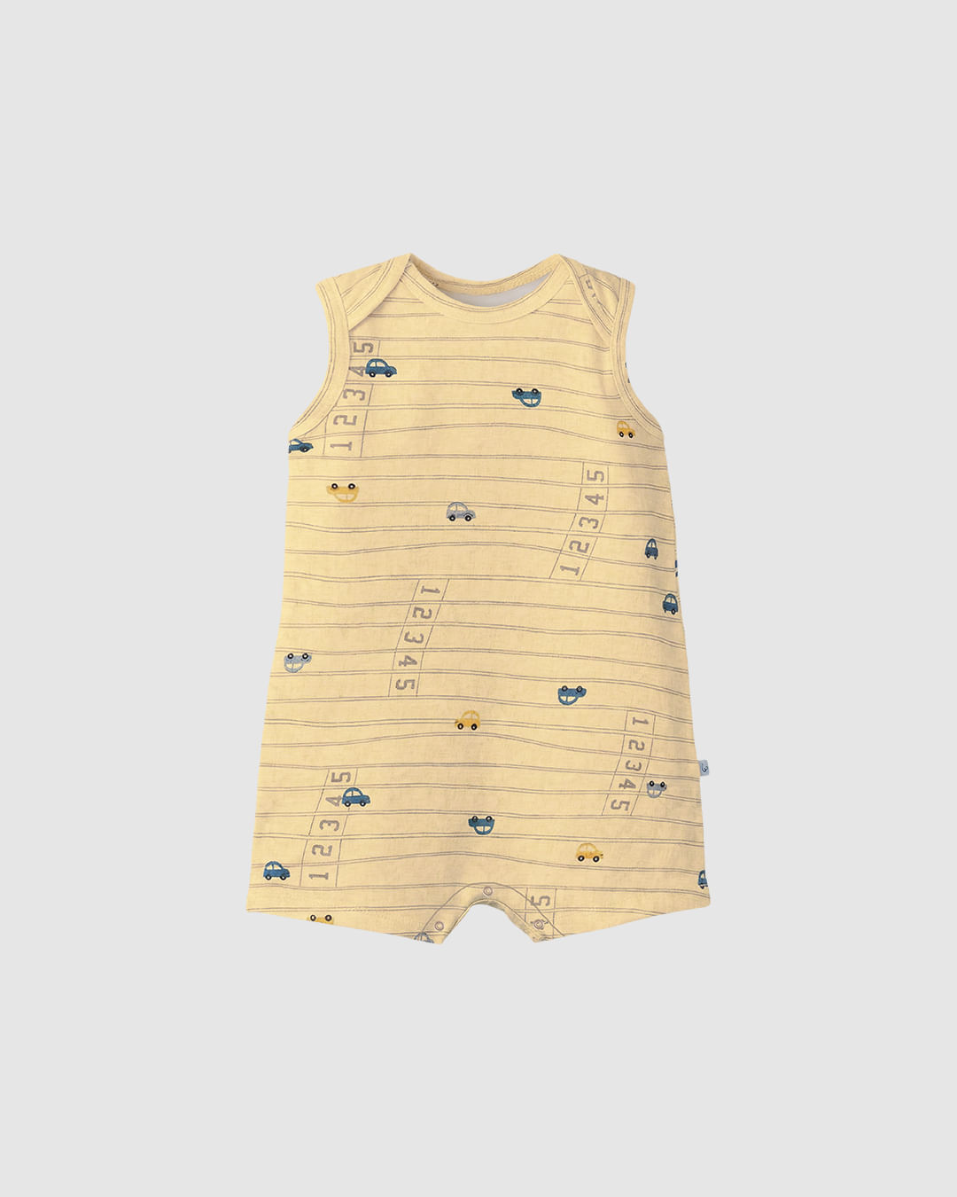 Macaquinho Bebê Menino Modelo Regata Estampado Em Algodão Malwee Kids — Amarelo - 9M